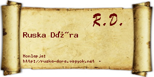Ruska Dóra névjegykártya